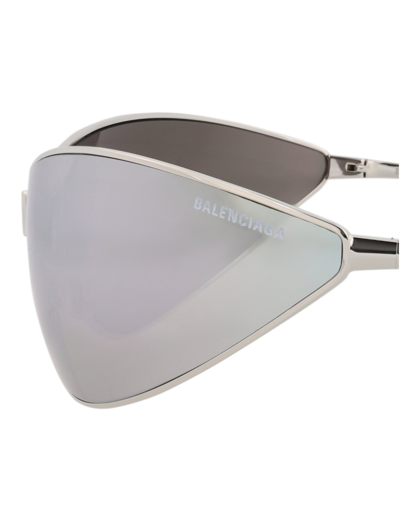 Balenciaga Balenciaga Unisex Shield/Wrap Silver Silver Silver Fashion Designer Eyewear