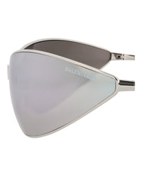 Balenciaga Balenciaga Unisex Shield/Wrap Silver Silver Silver Fashion Designer Eyewear