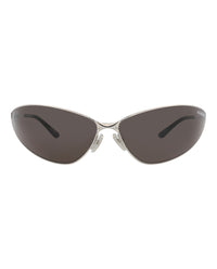 Balenciaga Unisex Shield/Wrap Silver Silver Grey Fashion Designer Eyewear