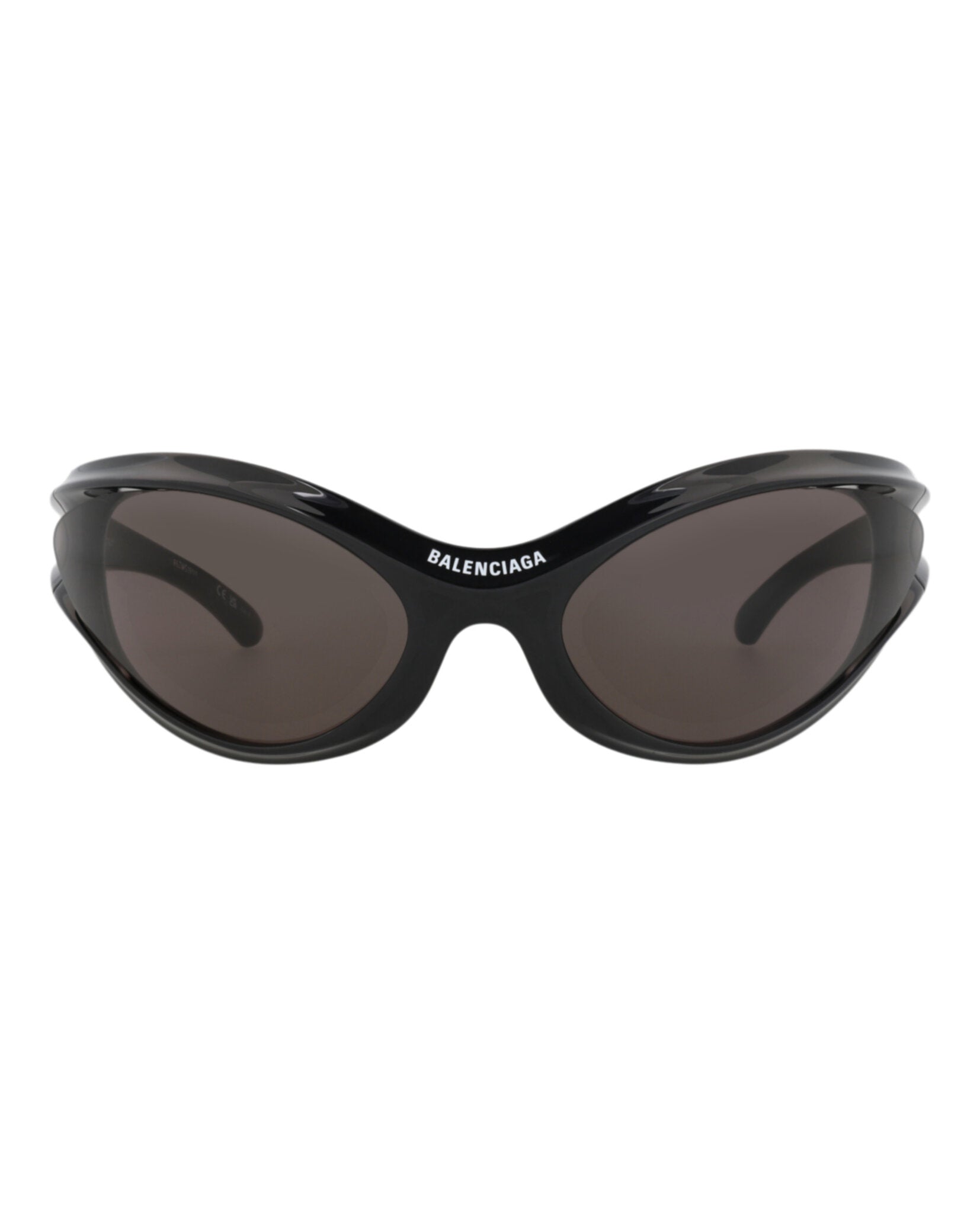 Balenciaga Balenciaga Unisex Shield/Wrap Black Black Grey Fashion Designer Eyewear