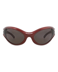 Balenciaga Unisex Shield/Wrap Burgundy Burgundy Grey Fashion Designer Eyewear