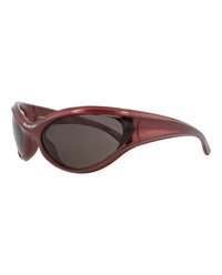 Balenciaga Unisex Shield/Wrap Burgundy Burgundy Grey Fashion Designer Eyewear