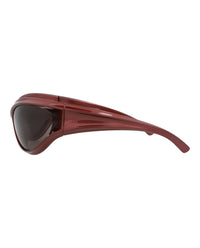 Balenciaga Unisex Shield/Wrap Burgundy Burgundy Grey Fashion Designer Eyewear
