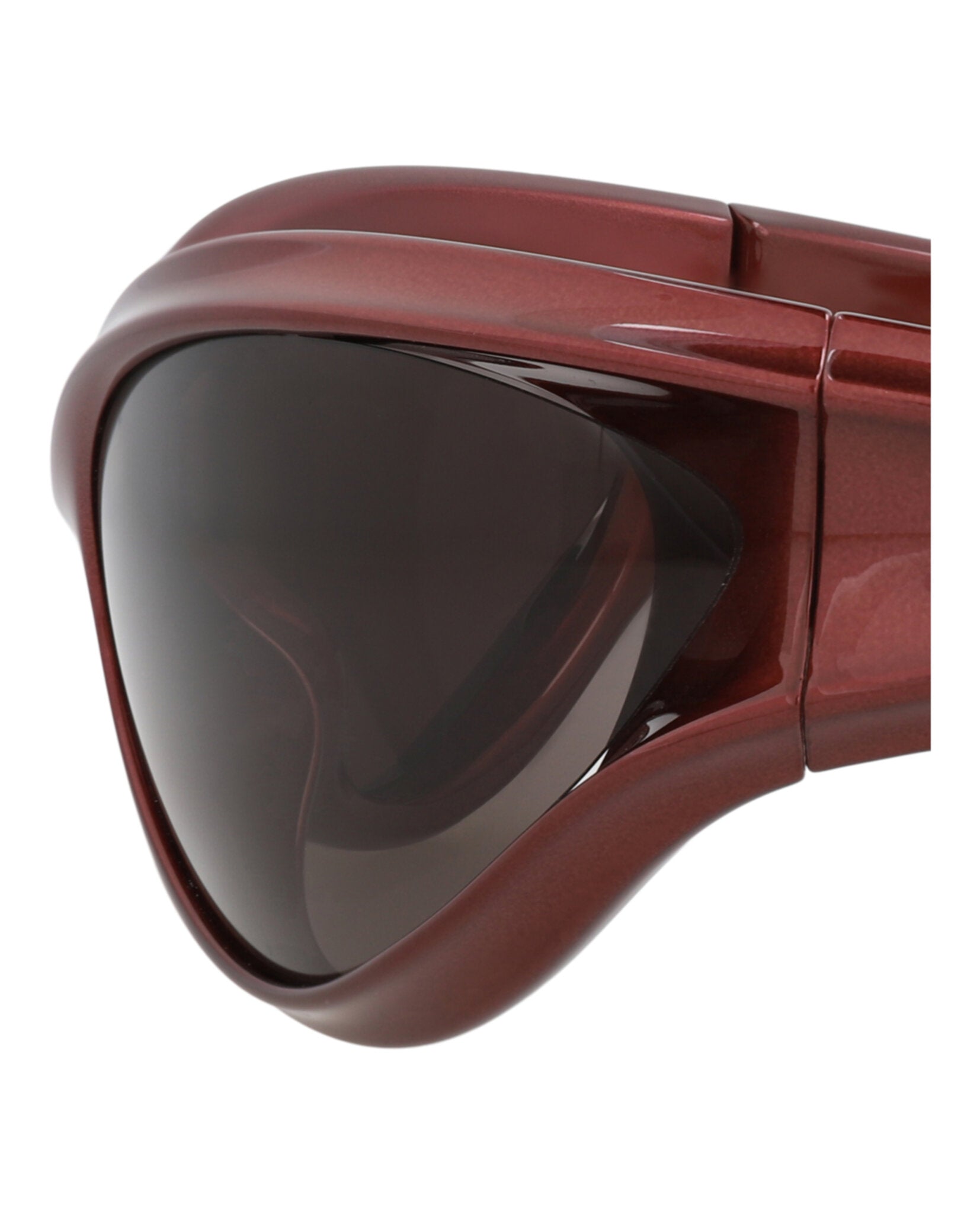 Balenciaga Unisex Shield/Wrap Burgundy Burgundy Grey Fashion Designer Eyewear