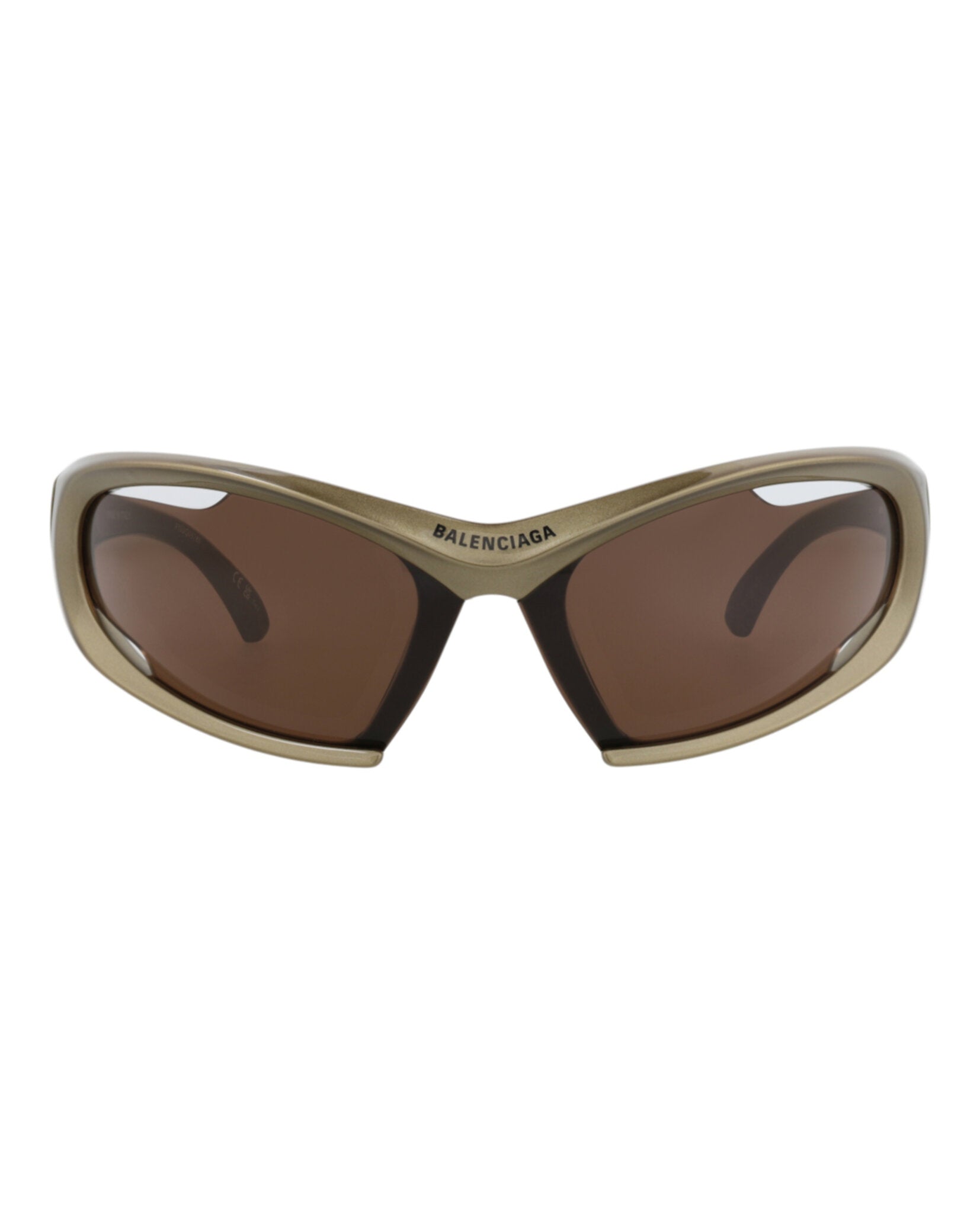 Balenciaga Unisex Shield/Wrap Green Green Brown Fashion Designer Eyewear
