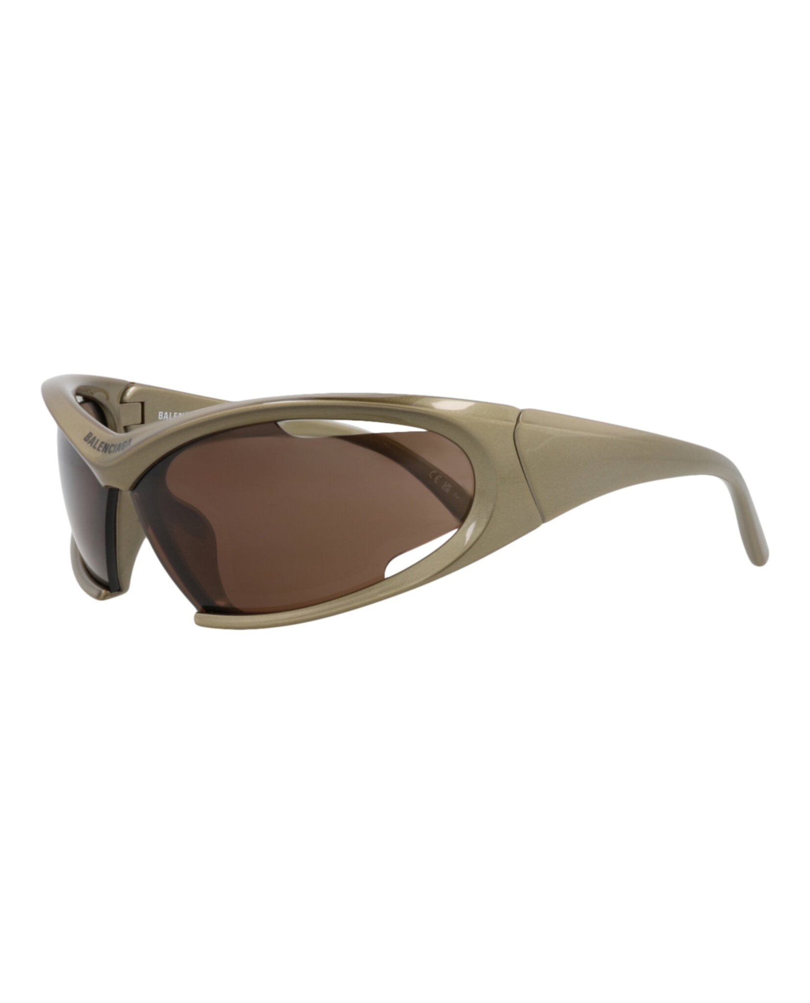 Balenciaga Unisex Shield/Wrap Green Green Brown Fashion Designer Eyewear