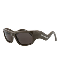 Balenciaga Unisex Square/Rectangle Brown Brown Grey Fashion Designer Eyewear
