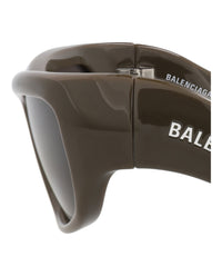 Balenciaga Unisex Square/Rectangle Brown Brown Grey Fashion Designer Eyewear