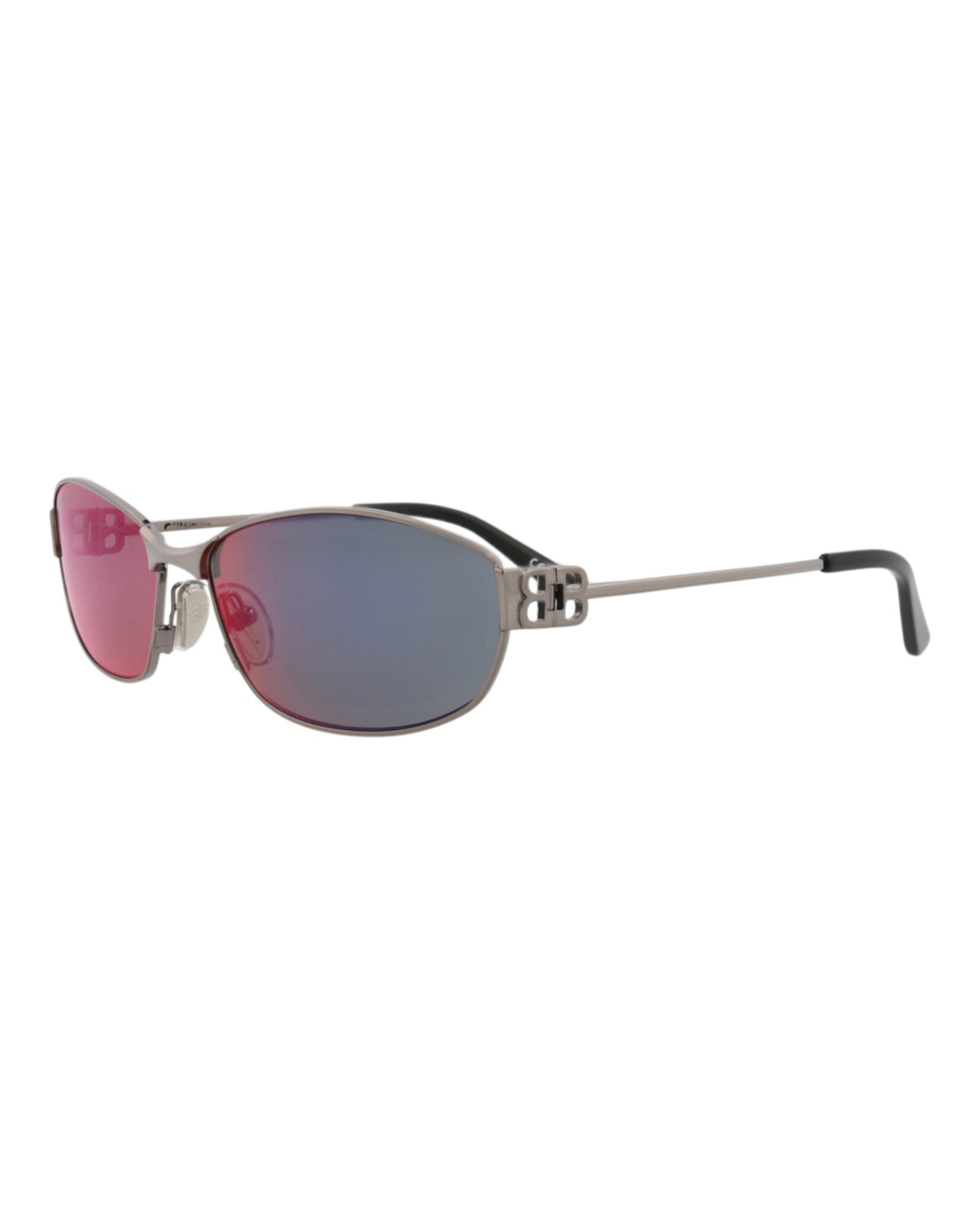 Balenciaga Unisex Square/Rectangle Ruthenium Ruthenium Violet Fashion Designer Eyewear