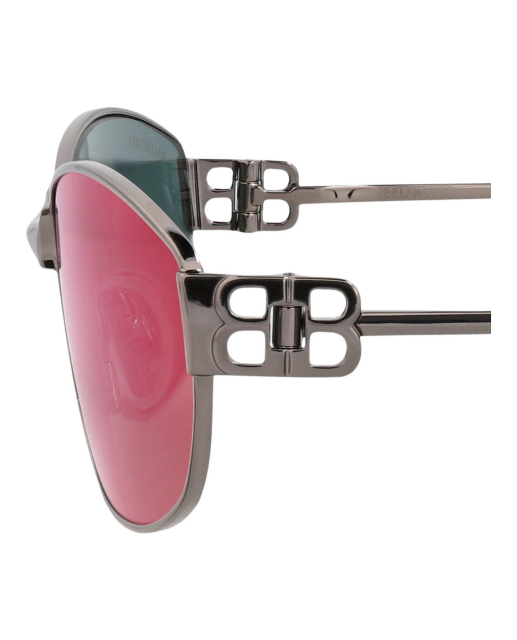 Balenciaga Unisex Square/Rectangle Ruthenium Ruthenium Violet Fashion Designer Eyewear