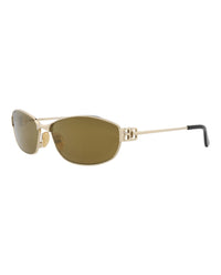 Balenciaga Balenciaga Unisex Square/Rectangle Gold Gold Bronze Fashion Designer Eyewear