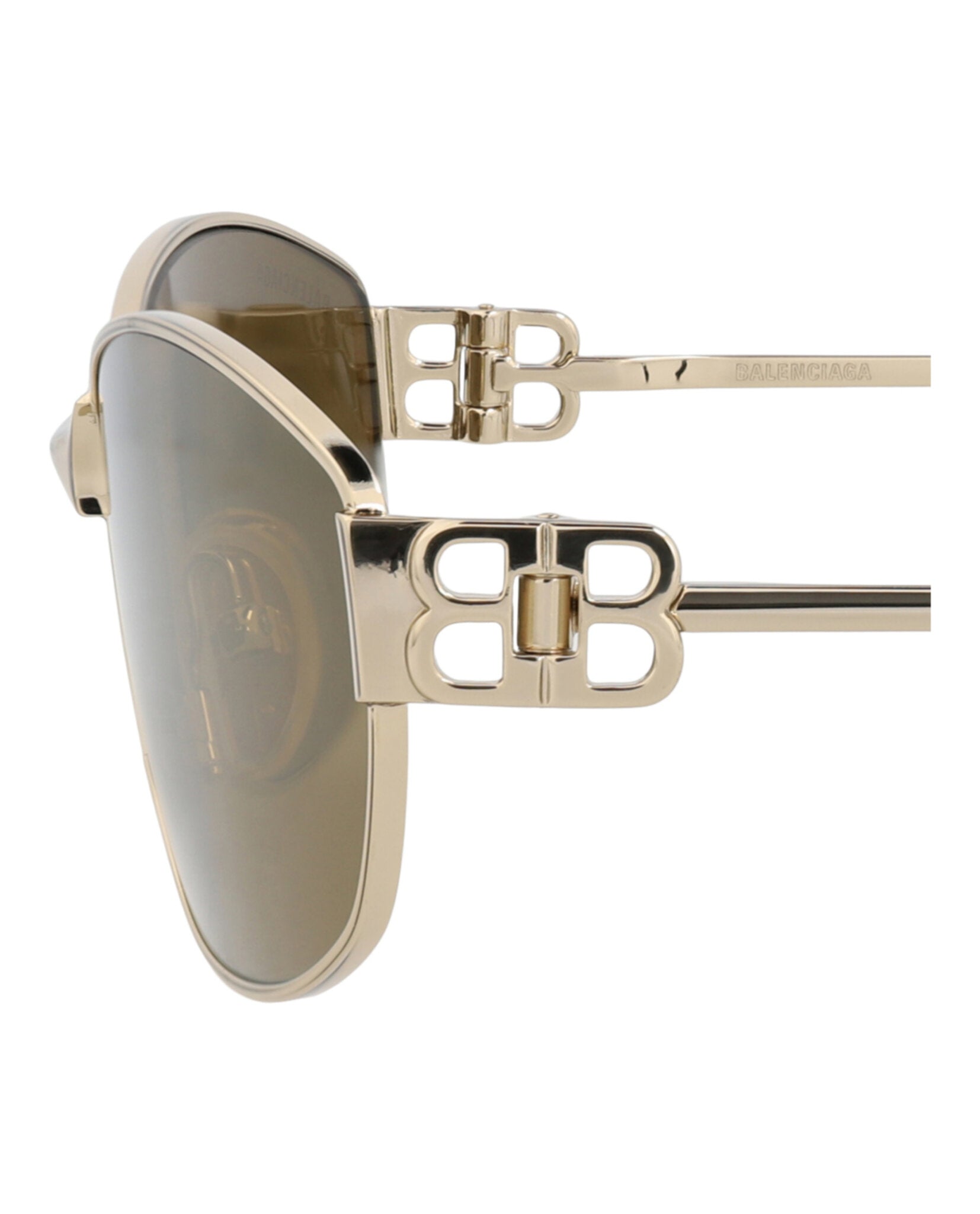 Balenciaga Balenciaga Unisex Square/Rectangle Gold Gold Bronze Fashion Designer Eyewear