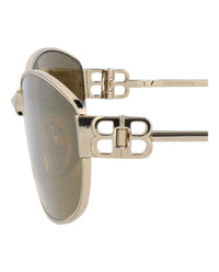 Balenciaga Balenciaga Unisex Square/Rectangle Gold Gold Bronze Fashion Designer Eyewear