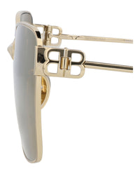 Balenciaga Balenciaga Womens Square/Rectangle Gold Gold Bronze Fashion Designer Eyewear