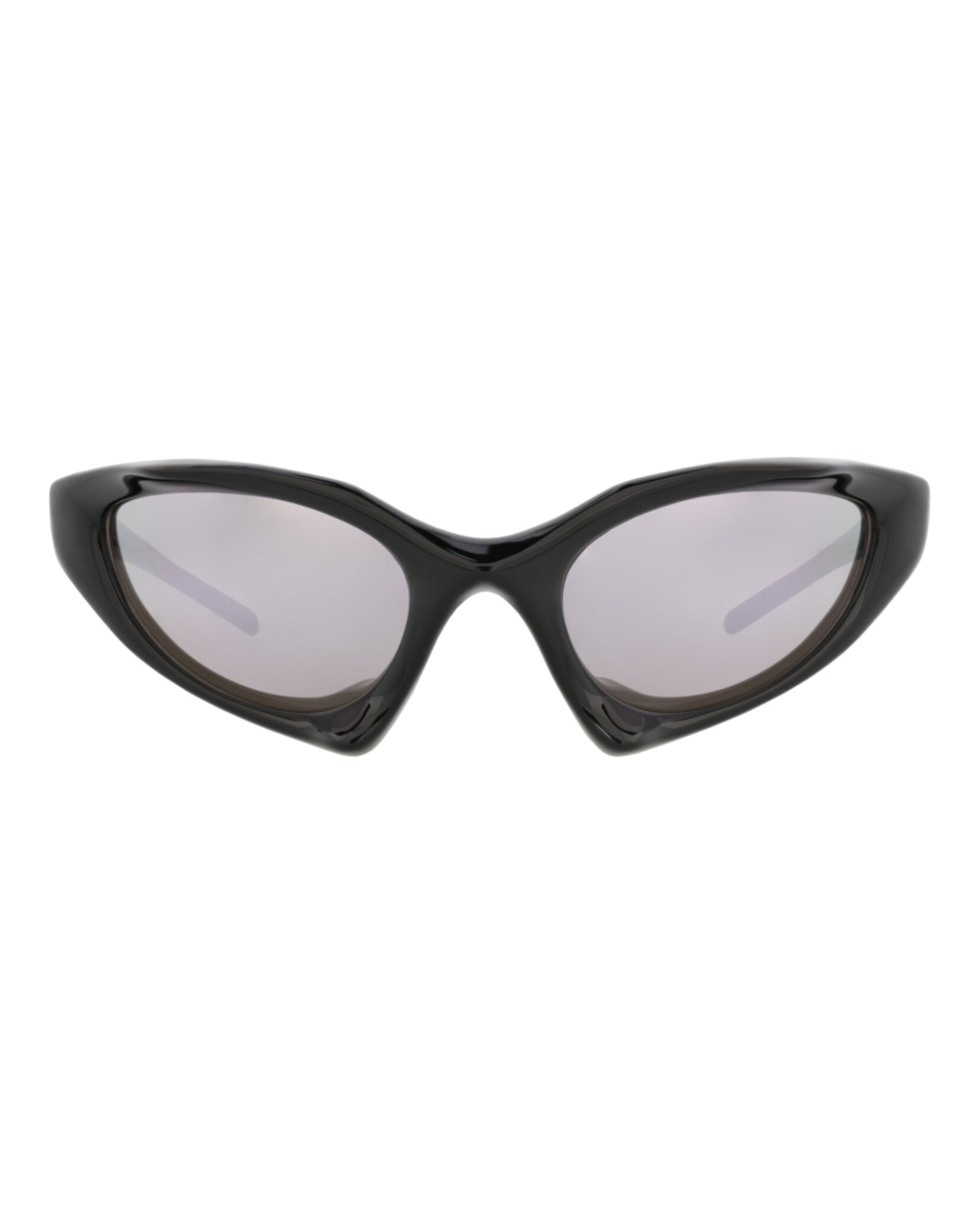 Balenciaga Unisex Shield/Wrap Black Black Silver Fashion Designer Eyewear