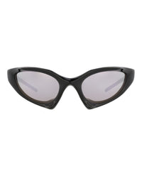 Balenciaga Unisex Shield/Wrap Black Black Silver Fashion Designer Eyewear