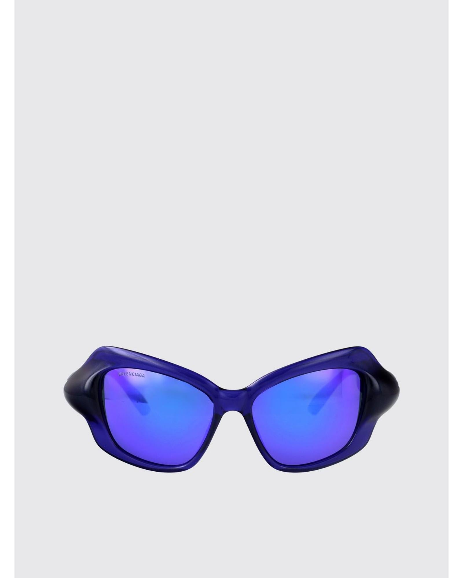 サングラス BALENCIAGA Woman Sunglasses Blue BB0353S 004 Balenciaga Sunglasses Mirrored Lenses Women Blue – Bluefly