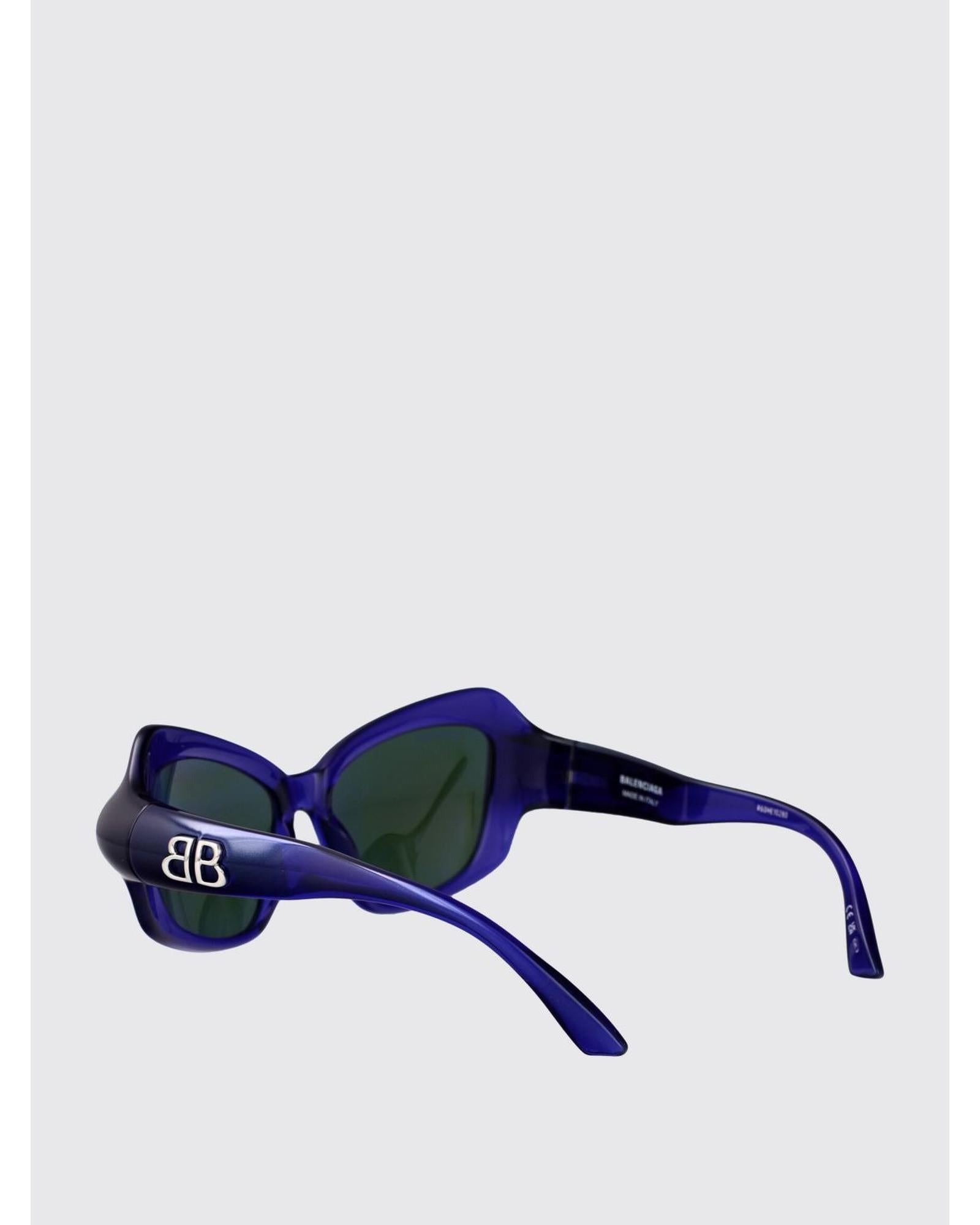 サングラス BALENCIAGA Woman Sunglasses Blue BB0353S 004 Balenciaga Sunglasses Mirrored Lenses Women Blue – Bluefly