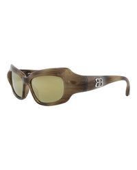 Balenciaga Womens Square/Rectangle Havana Havana Bronze Fashion Designer Eyewear