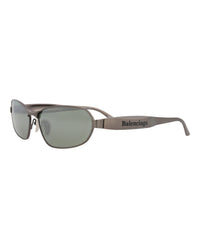 Balenciaga Unisex Square/Rectangle Ruthenium Ruthenium Green Fashion Designer Eyewear