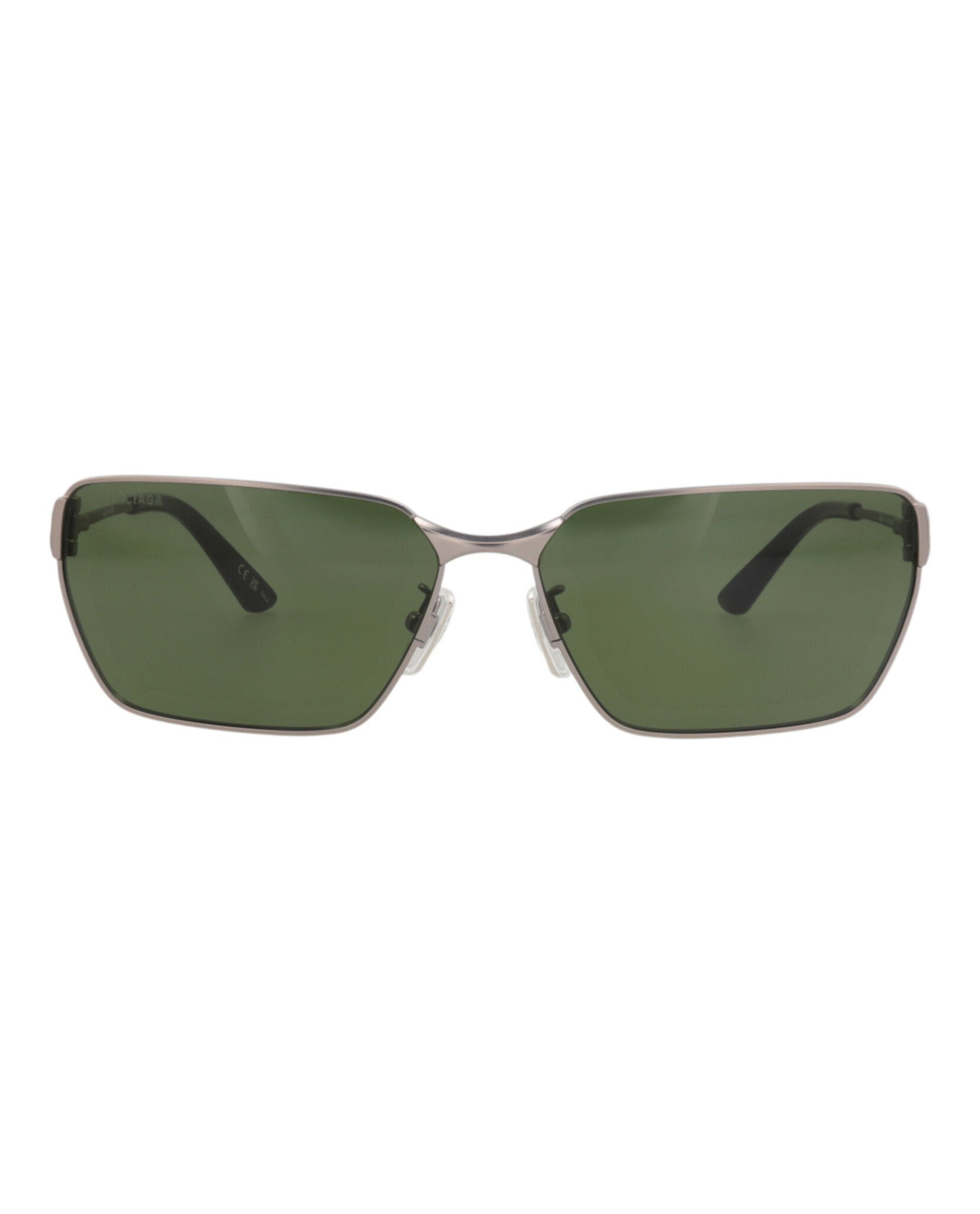Balenciaga Balenciaga Unisex Square/Rectangle Ruthenium Ruthenium Green Fashion Designer Eyewear