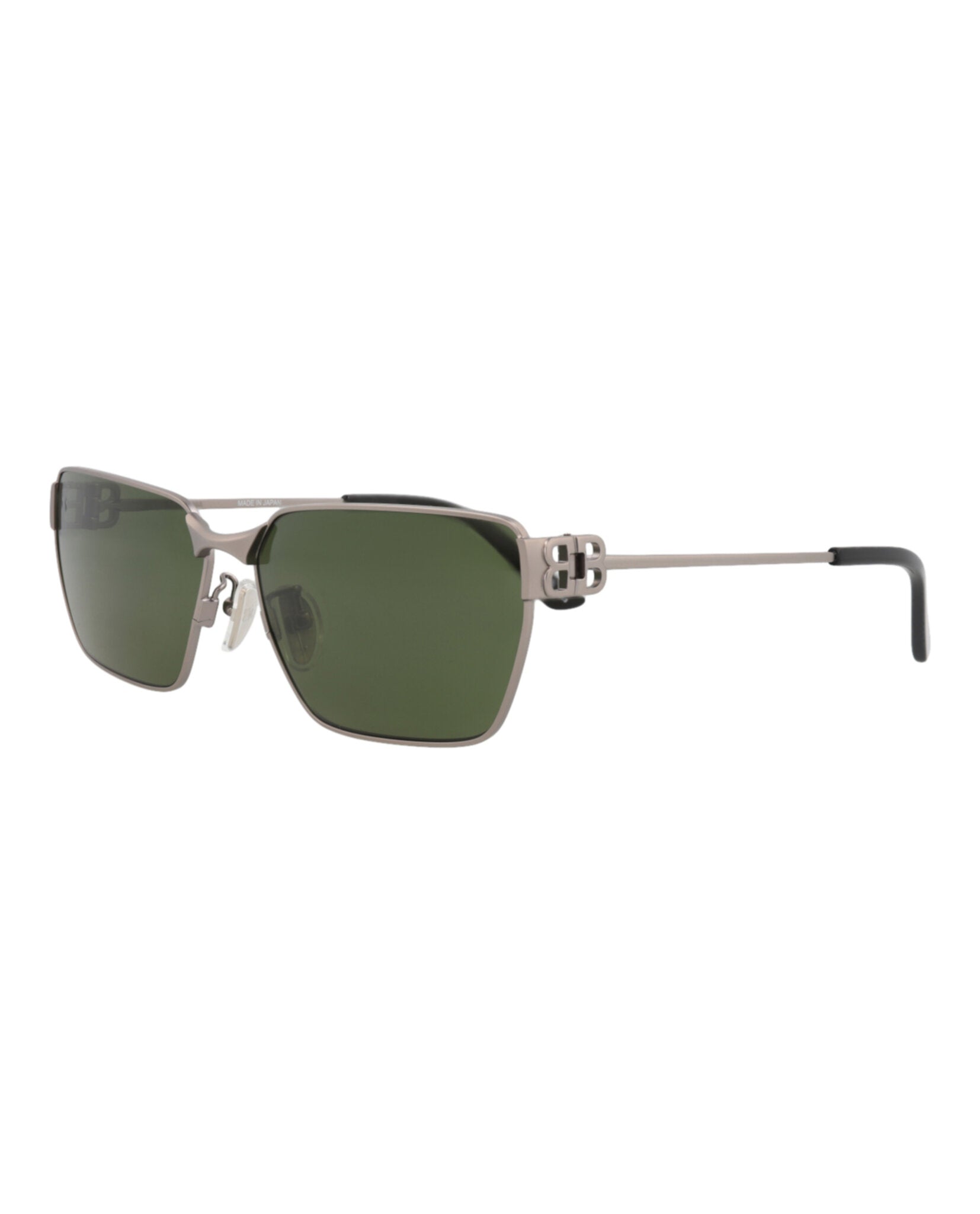 Balenciaga Balenciaga Unisex Square/Rectangle Ruthenium Ruthenium Green Fashion Designer Eyewear