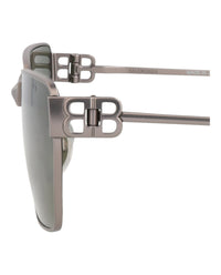 Balenciaga Balenciaga Unisex Square/Rectangle Ruthenium Ruthenium Green Fashion Designer Eyewear
