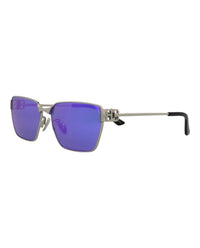 Balenciaga Balenciaga Unisex Square/Rectangle Silver Silver Violet Fashion Designer Eyewear