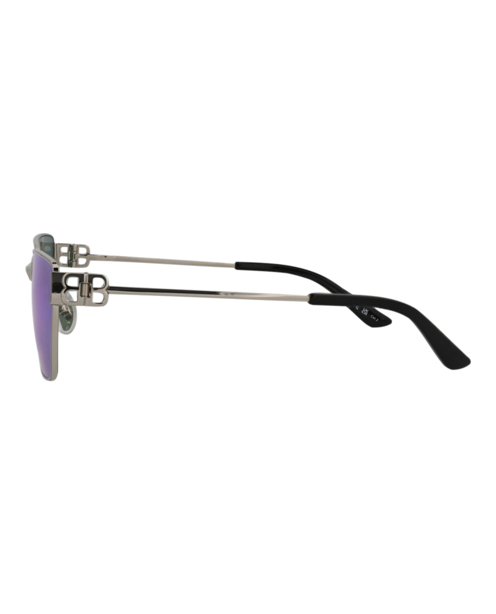 Balenciaga Balenciaga Unisex Square/Rectangle Silver Silver Violet Fashion Designer Eyewear