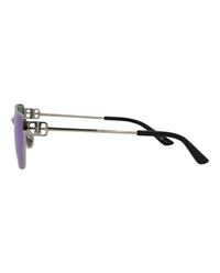 Balenciaga Balenciaga Unisex Square/Rectangle Silver Silver Violet Fashion Designer Eyewear