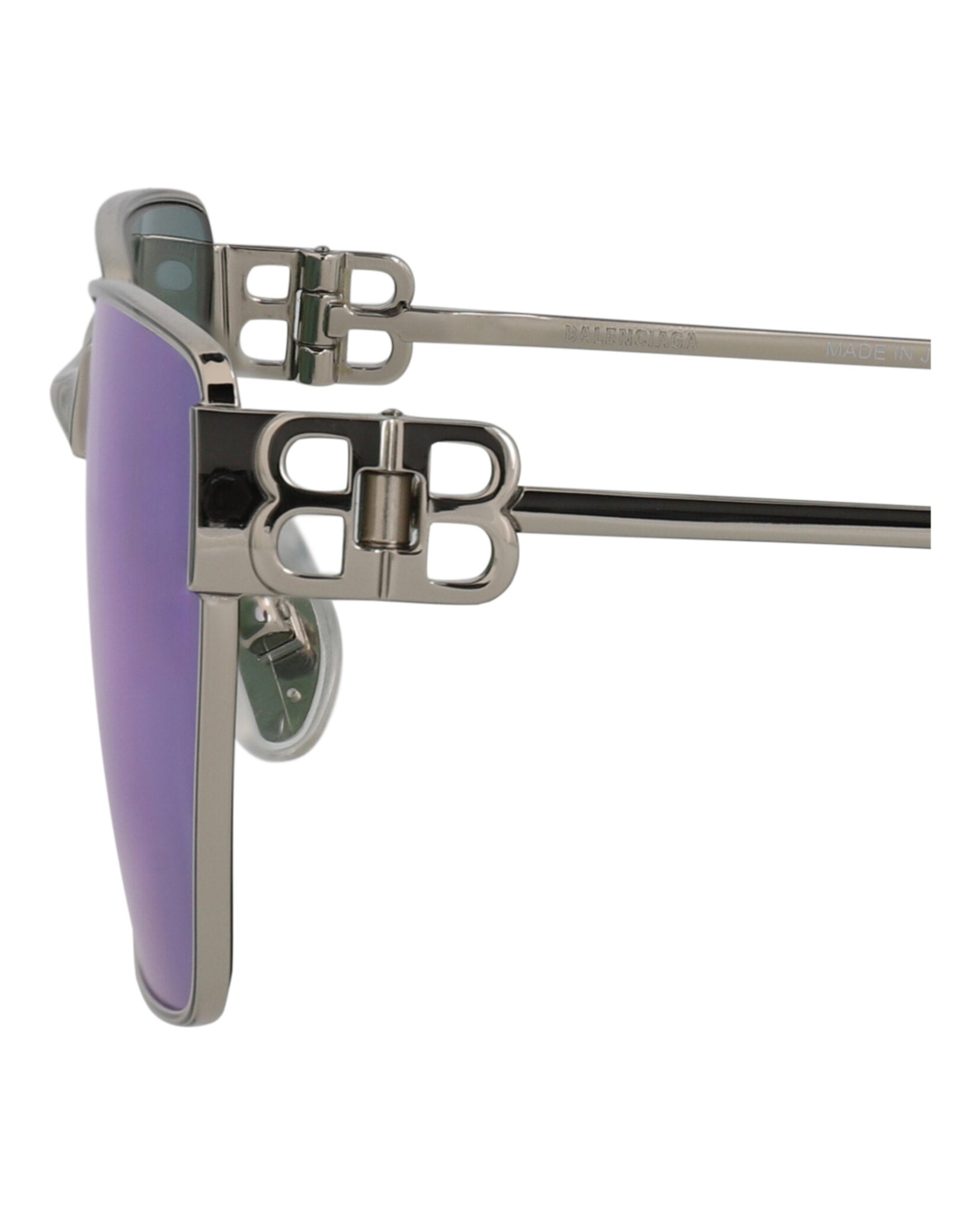 Balenciaga Balenciaga Unisex Square/Rectangle Silver Silver Violet Fashion Designer Eyewear