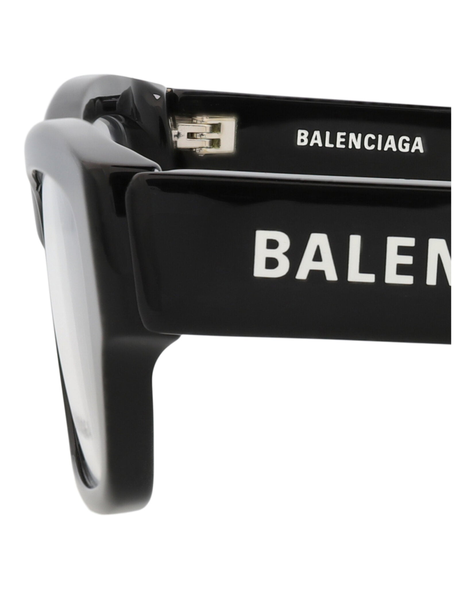 Balenciaga Mens Square/Rectangle Black Black Transparent Fashion Designer Eyewear