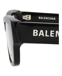 Balenciaga Mens Square/Rectangle Black Black Transparent Fashion Designer Eyewear
