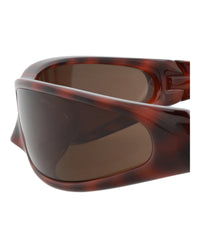 Balenciaga Unisex Shield/Wrap Havana Havana Brown Fashion Designer Eyewear