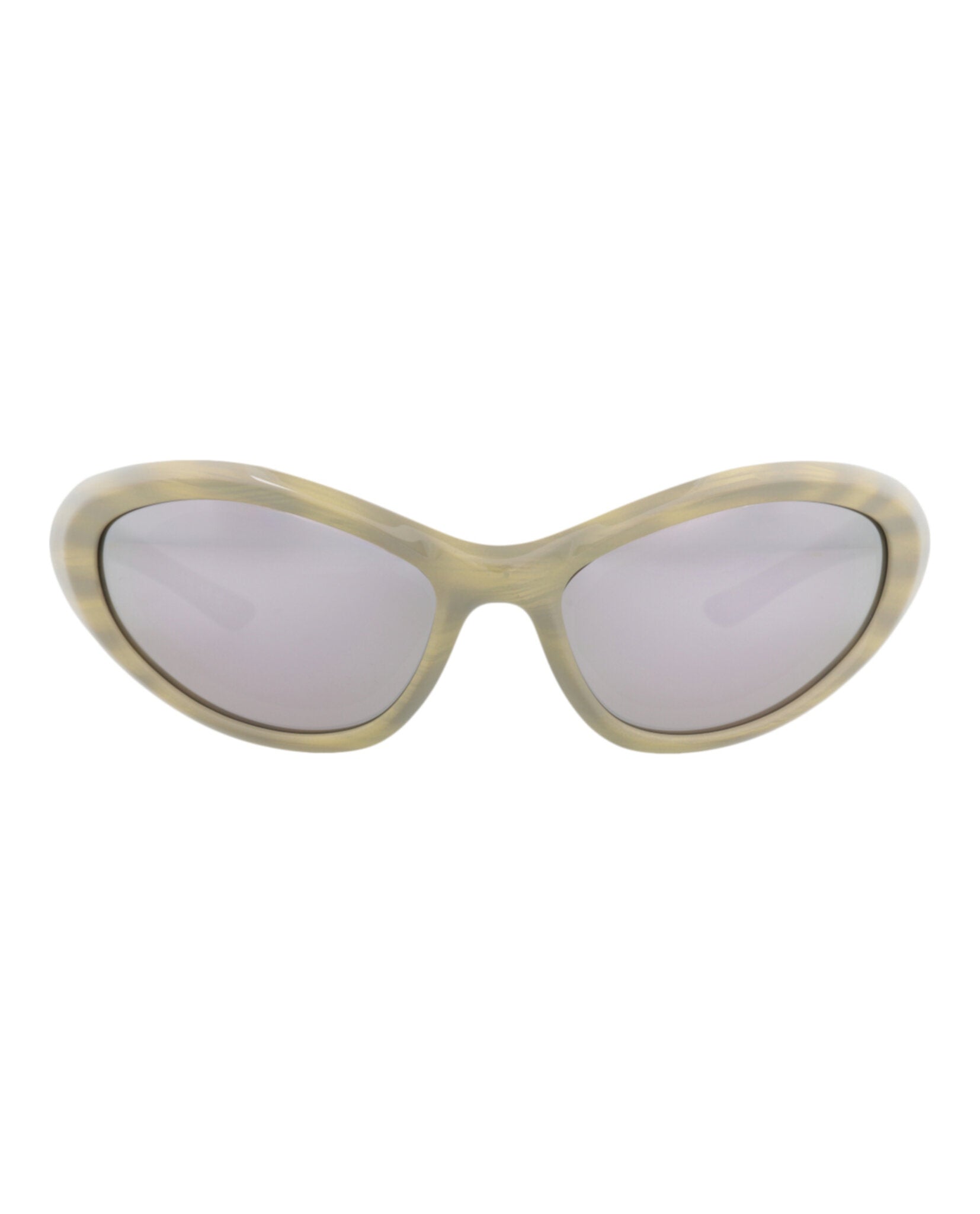 Balenciaga Balenciaga Unisex Shield/Wrap Ivory Ivory Silver Fashion Designer Eyewear