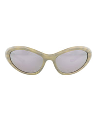 Balenciaga Balenciaga Unisex Shield/Wrap Ivory Ivory Silver Fashion Designer Eyewear