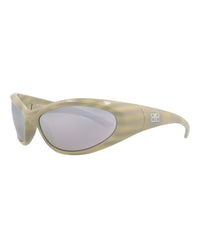 Balenciaga Balenciaga Unisex Shield/Wrap Ivory Ivory Silver Fashion Designer Eyewear