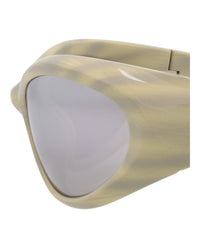 Balenciaga Balenciaga Unisex Shield/Wrap Ivory Ivory Silver Fashion Designer Eyewear