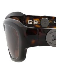Balenciaga Balenciaga Unisex Square/Rectangle Havana Havana Brown Fashion Designer Eyewear