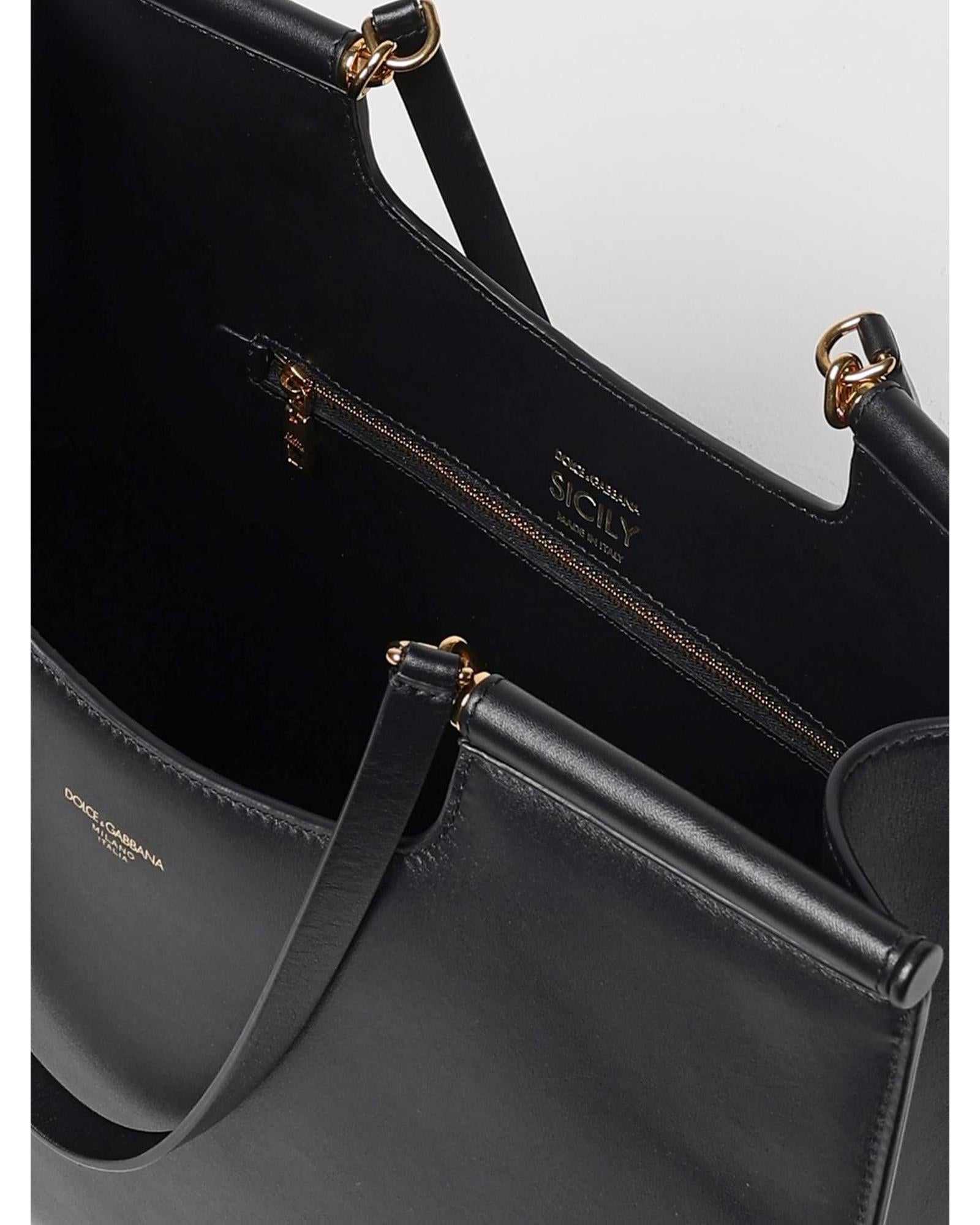 トートバッグ Dolce&Gabbana Large black Bag shopping Sicily Dolce & Gabbana Sicily Large Tote Bag Women Black – Bluefly