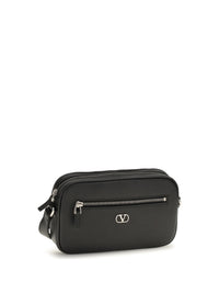 VALENTINO GARAVANI Valentino Garavani Men Grained Leather Crossbody Bag With Zip