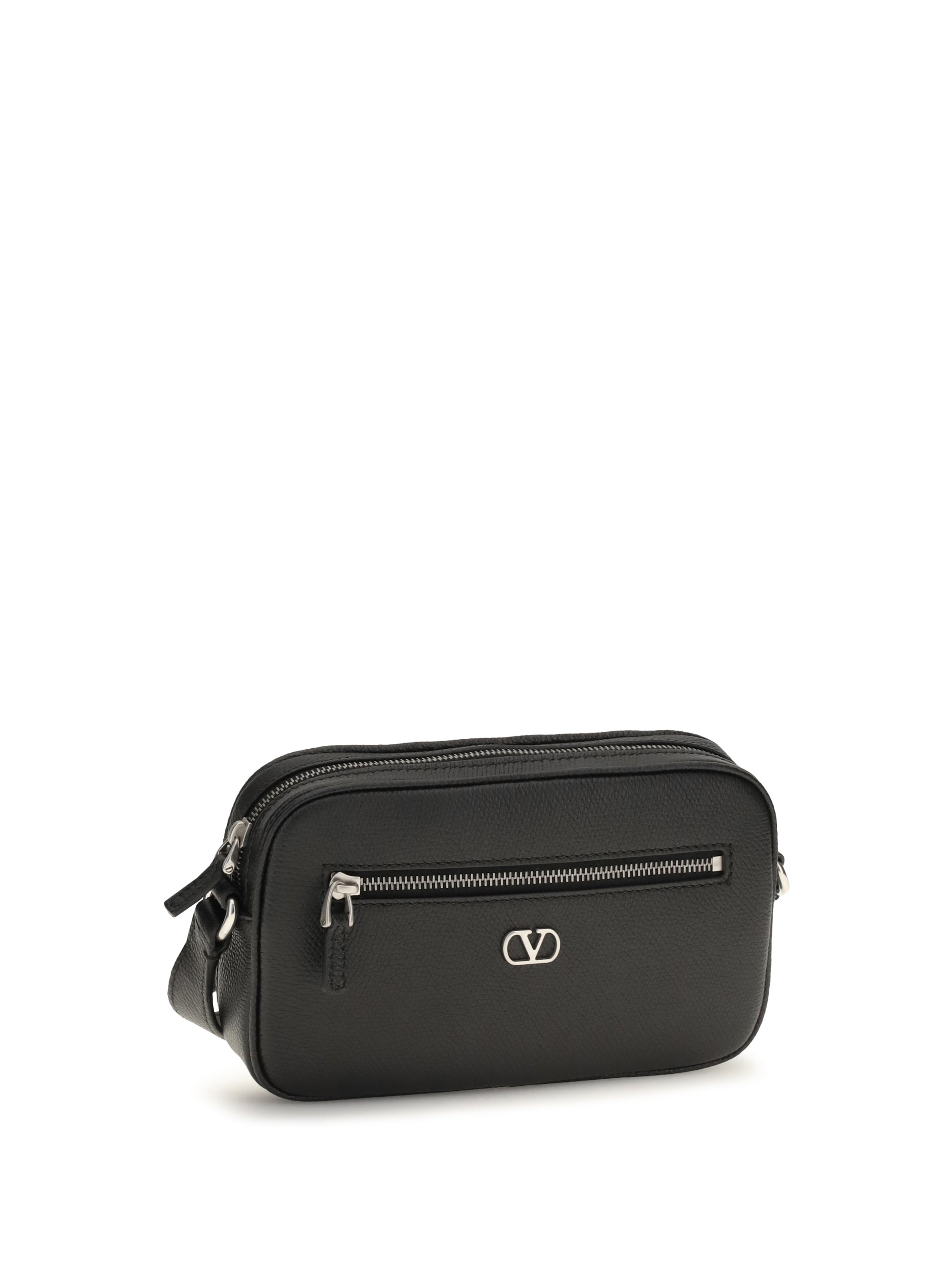 VALENTINO GARAVANI Valentino Garavani Men Grained Leather Crossbody Bag With Zip