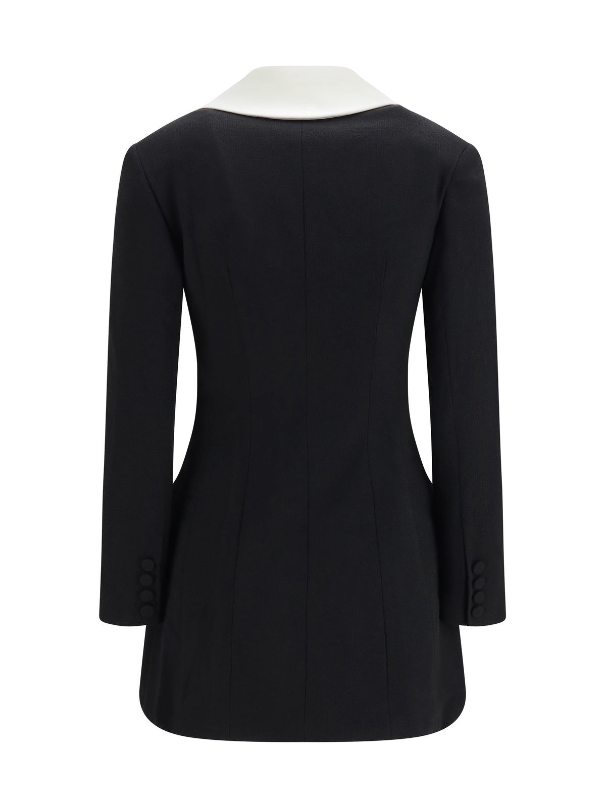 Self-Portrait Women Long Double-Breasted Blazer With Contrast Neckline