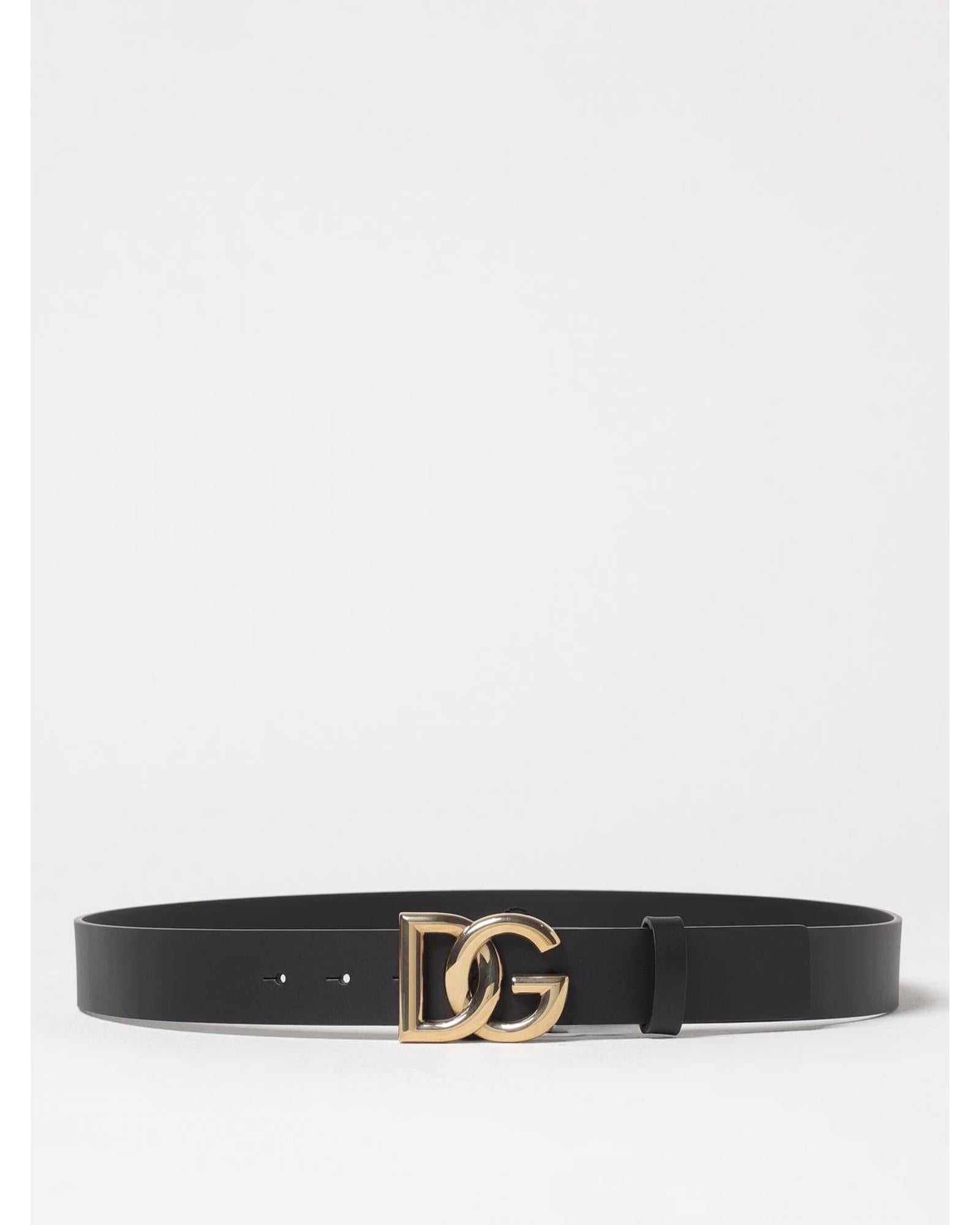 Dolce & Gabbana DG Logo Leather Belt Men Black 1