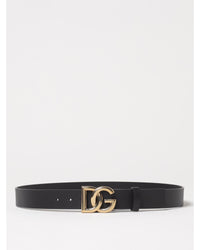 Dolce & Gabbana DG Logo Leather Belt Men Black 1