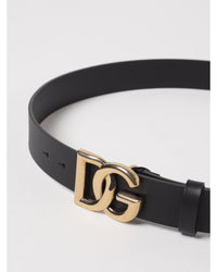 Dolce & Gabbana DG Logo Leather Belt Men Black 1