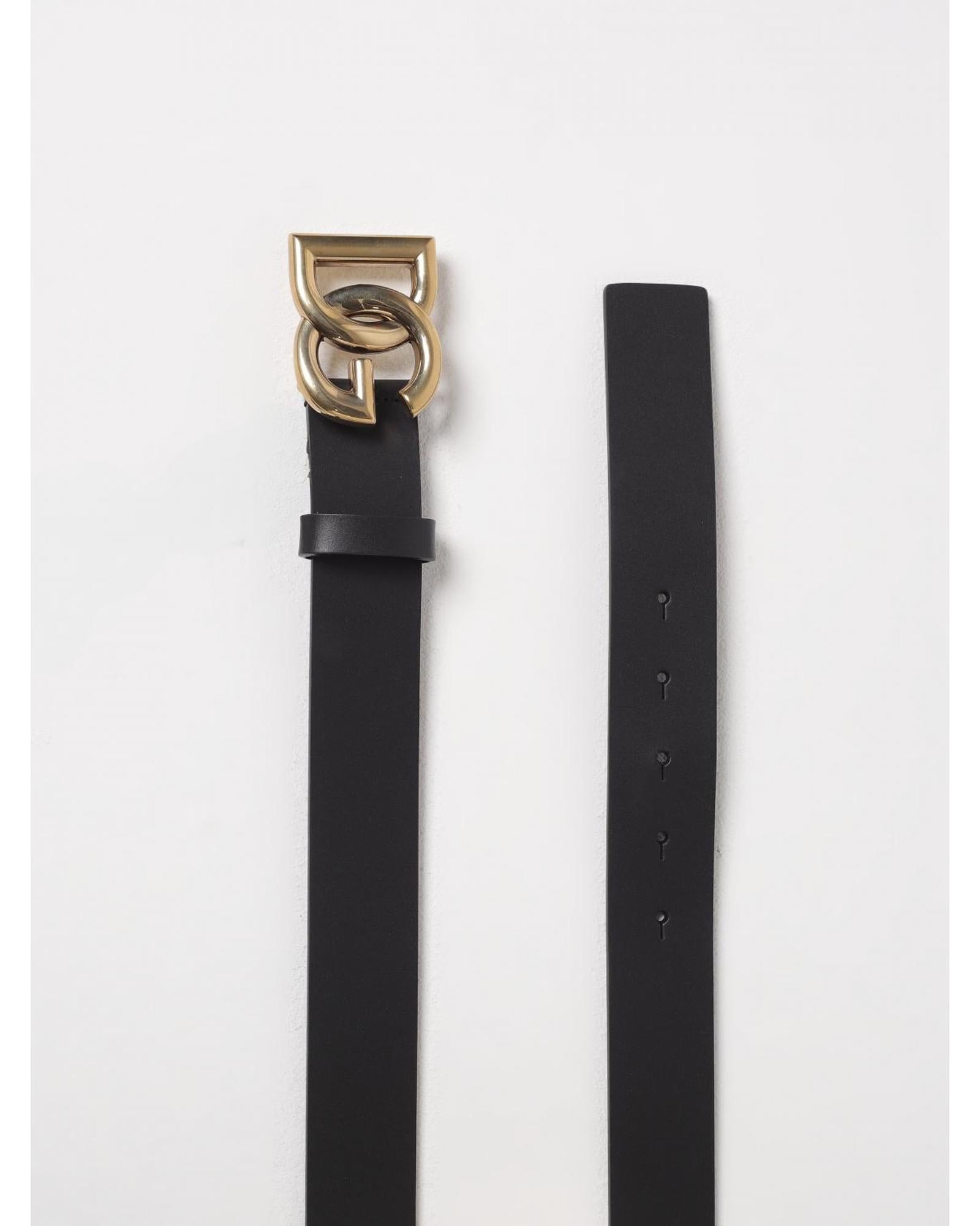 Dolce & Gabbana DG Logo Leather Belt Men Black 1
