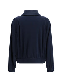 Brunello Cucinelli Women High-Neck Sweatshirt In Cotton And Silk Blend