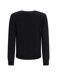 Ganni Women Wool Sweater With Crochet Flower