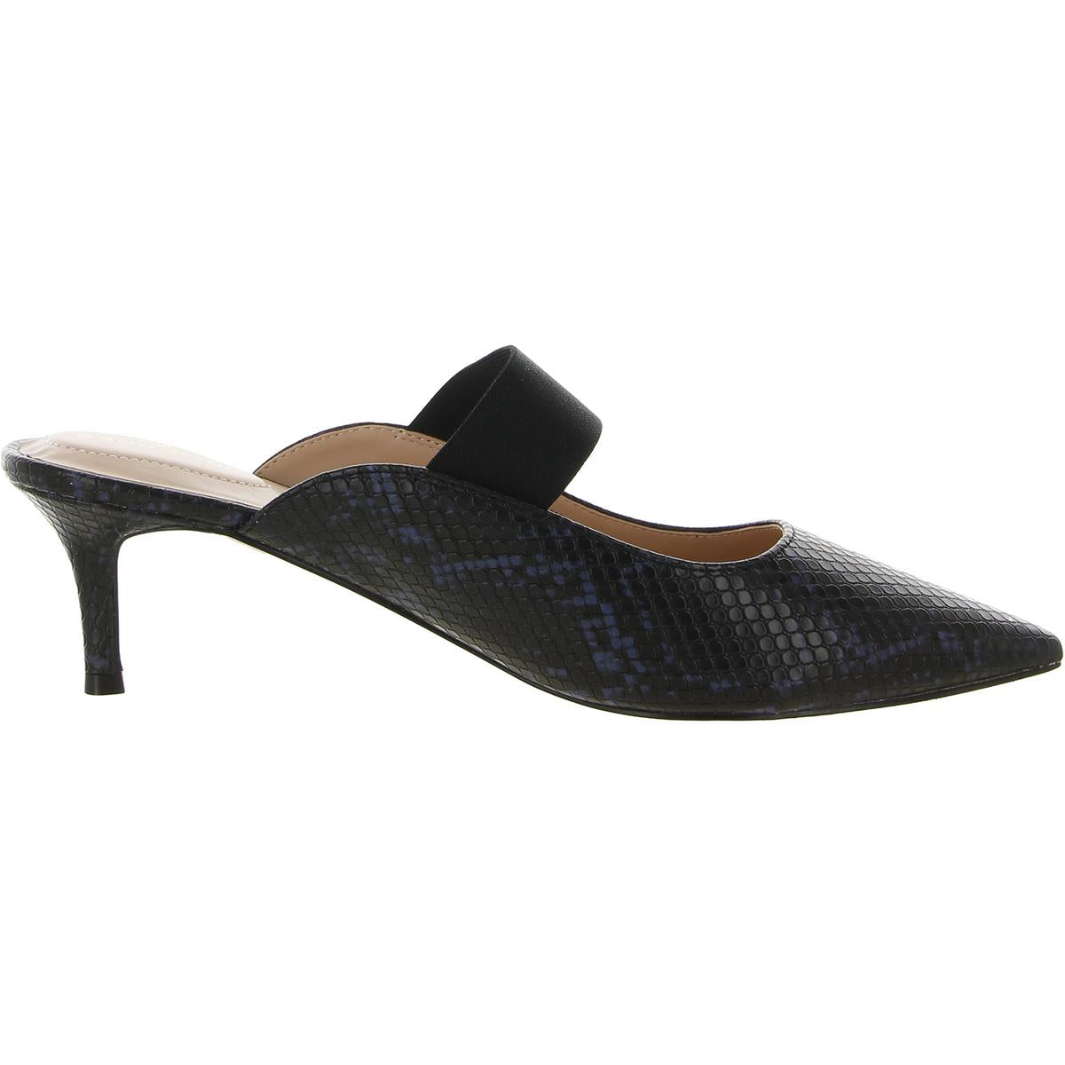 Myna 3 Womens Faux Leather Slip On Kitten Heels